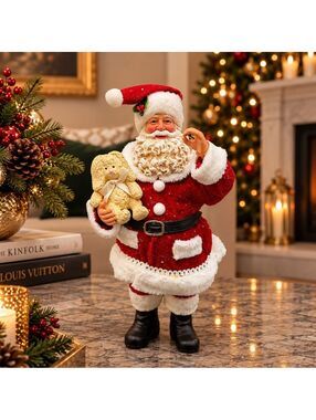 Vtg "Possible Dreams" Santa Claus Holding Teddy Bear Figurine 10.5" Collectible